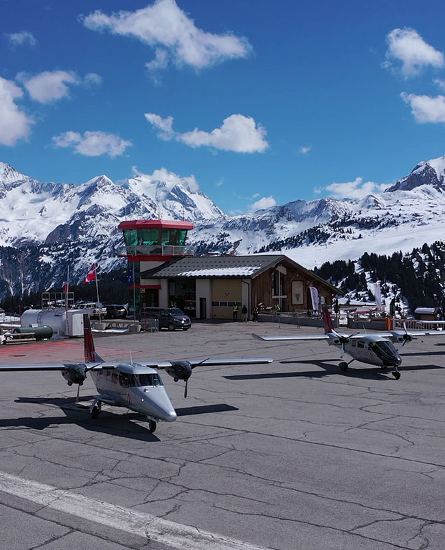 Bases Alpine airlines altiport de Courchevel LFLJ Chambéry LFLB Saint Tropez La Mole LFTZ Transport de passager charter liaisons Paris Geneve Zurich Corse figari Calvi